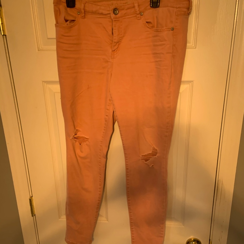 Pink skinny jeans